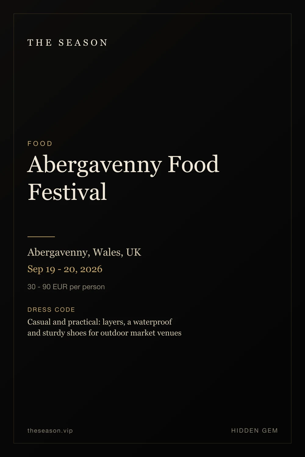 Abergavenny Food Festival, Abergavenny, Wales, UK, Sep 19 - 20, 2026