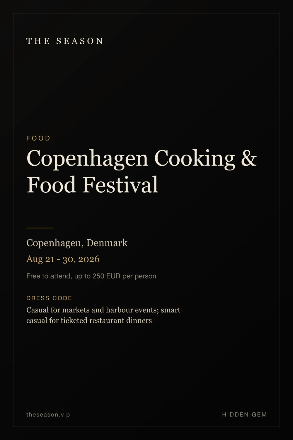 Copenhagen Cooking & Food Festival, Copenhagen, Denmark, Aug 21 - 30, 2026