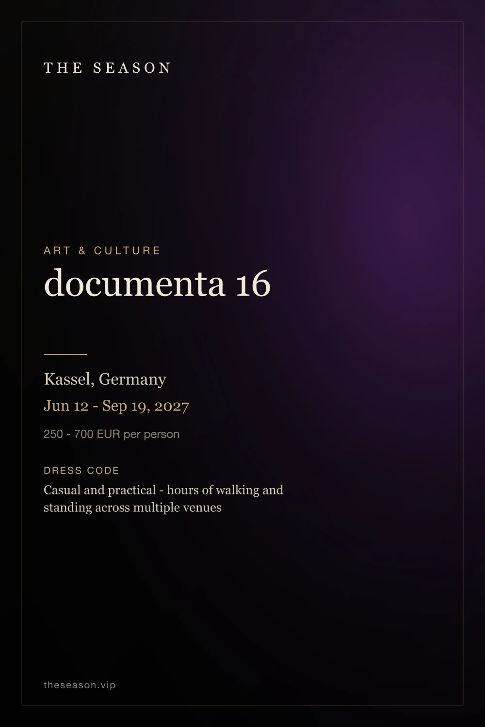documenta 16, Kassel, Germany, Jun 12 - Sep 19, 2027