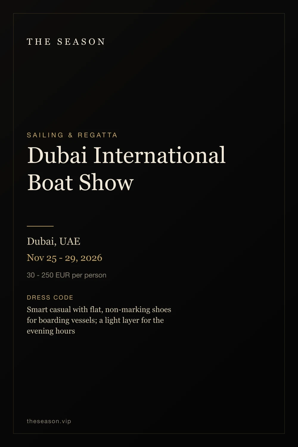 Dubai International Boat Show, Dubai, UAE, Nov 25 - 29, 2026