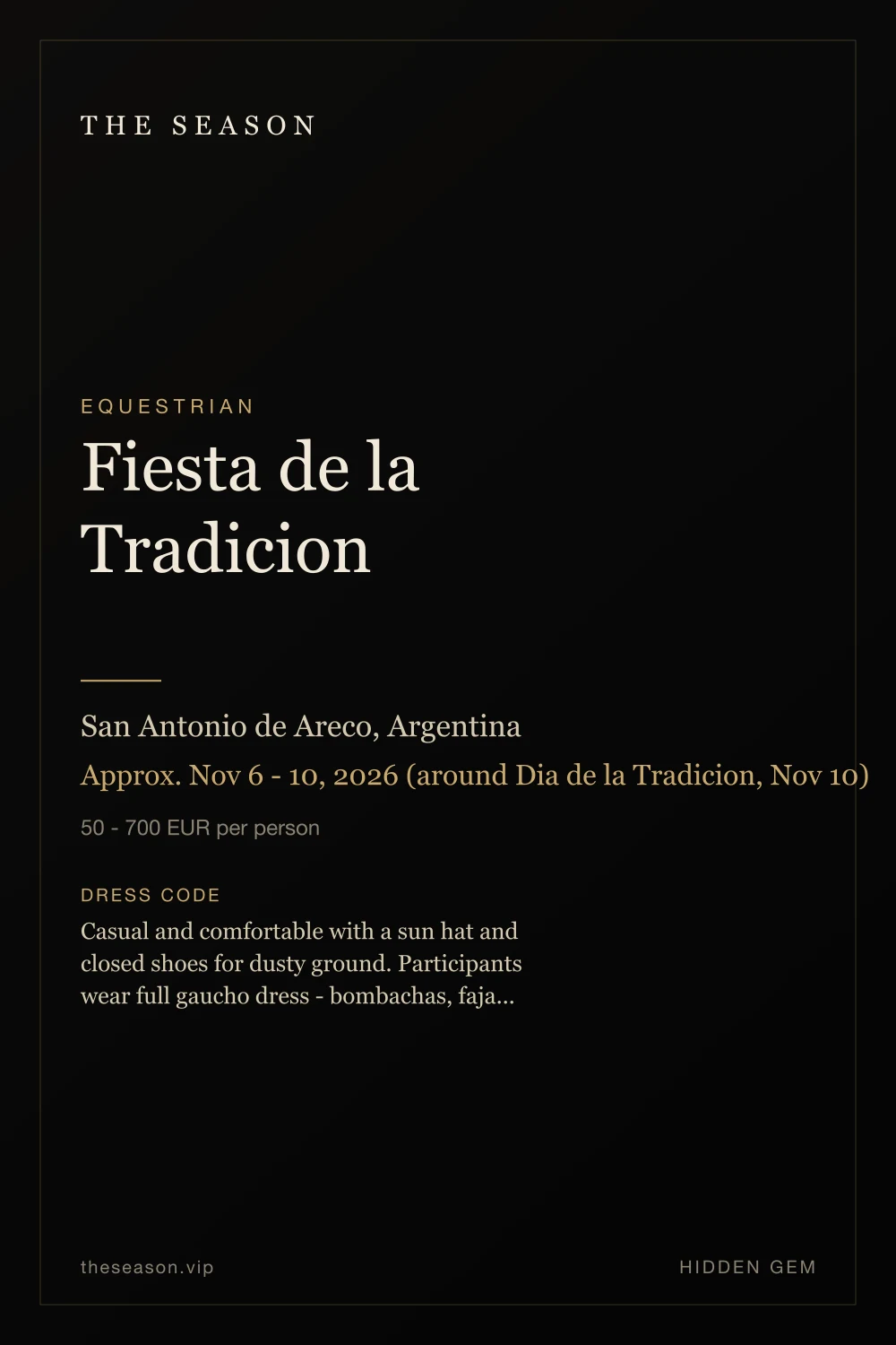 Fiesta de la Tradicion, San Antonio de Areco, Argentina, Approx. Nov 6 - 10, 2026 (around Dia de la Tradicion, Nov 10)