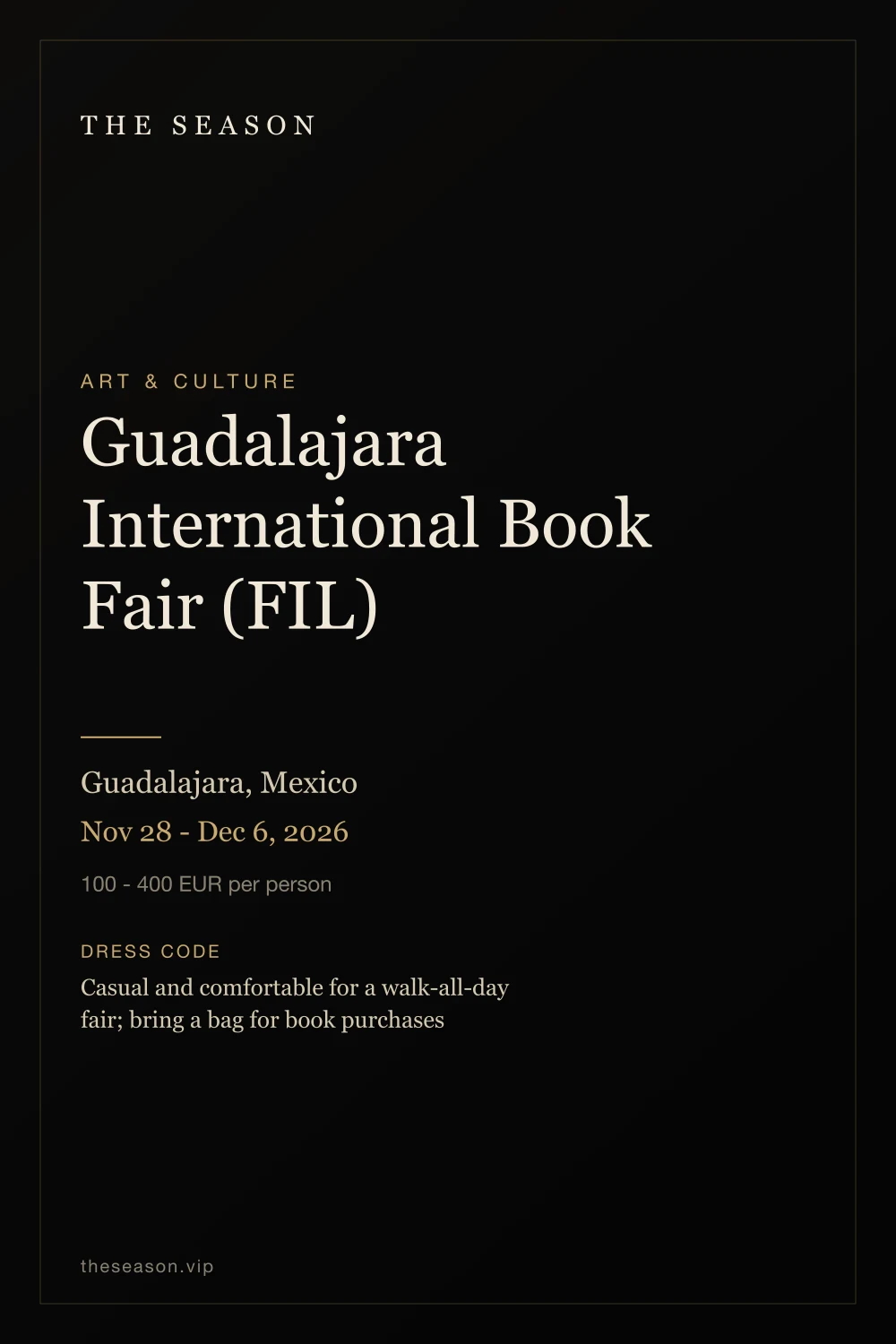Guadalajara International Book Fair (FIL), Guadalajara, Mexico, Nov 28 - Dec 6, 2026