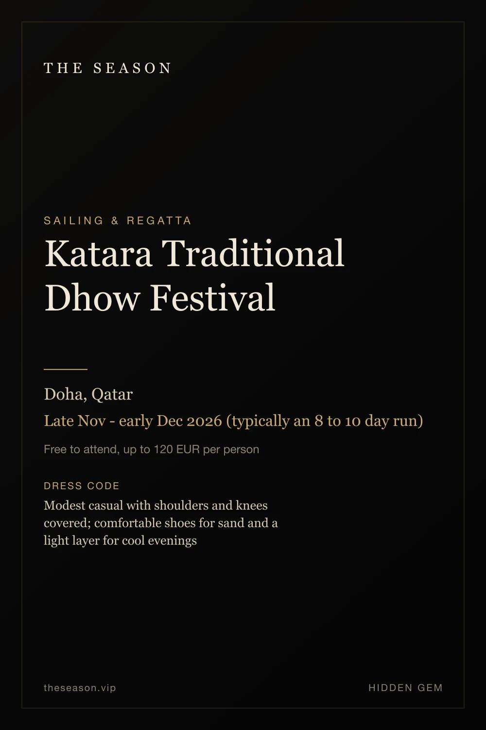 Katara Traditional Dhow Festival, Doha, Qatar, Late Nov - early Dec 2026 (typically an 8 to 10 day run)