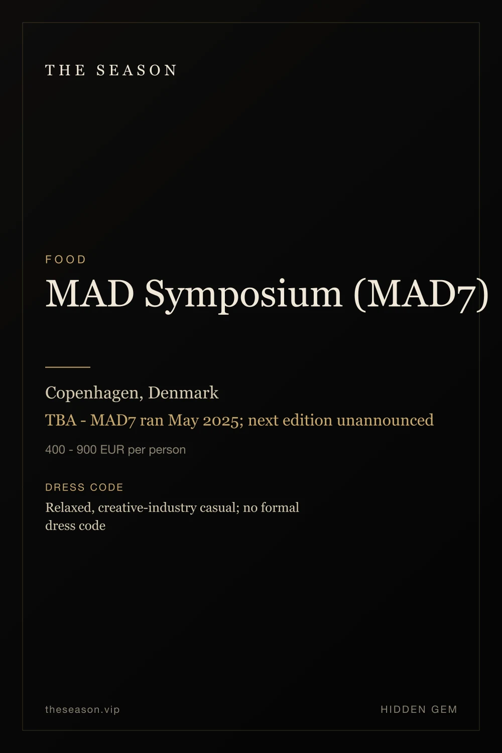 MAD Symposium (MAD7), Copenhagen, Denmark, TBA - MAD7 ran May 2025; next edition unannounced