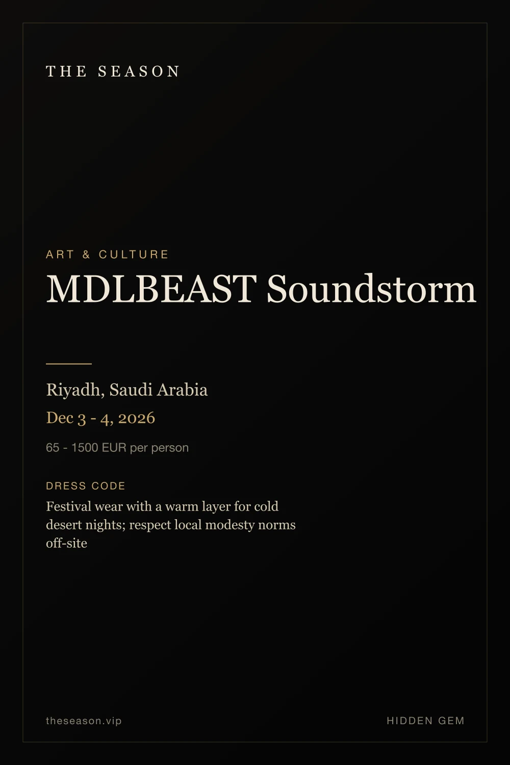 MDLBEAST Soundstorm, Riyadh, Saudi Arabia, Dec 3 - 4, 2026