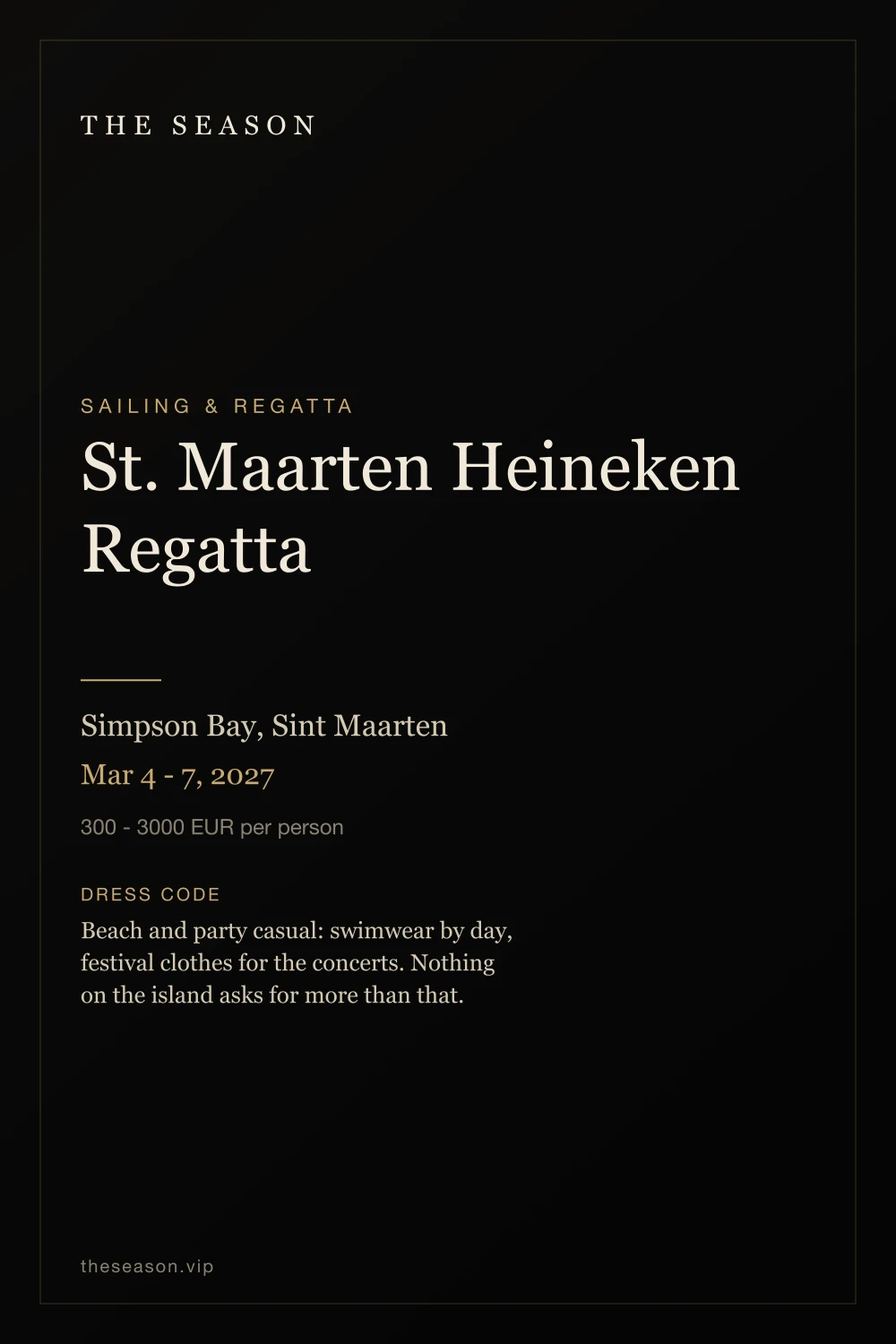 St. Maarten Heineken Regatta, Simpson Bay, Sint Maarten, Mar 4 - 7, 2027